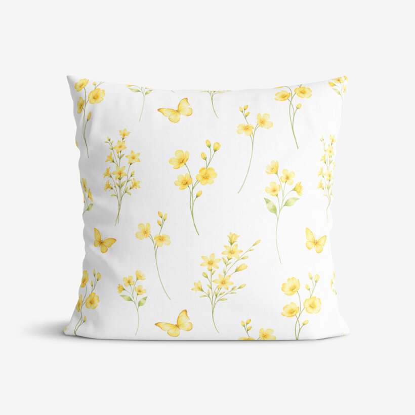 Dekorativer Kissenbezug - Gelbe Wiese