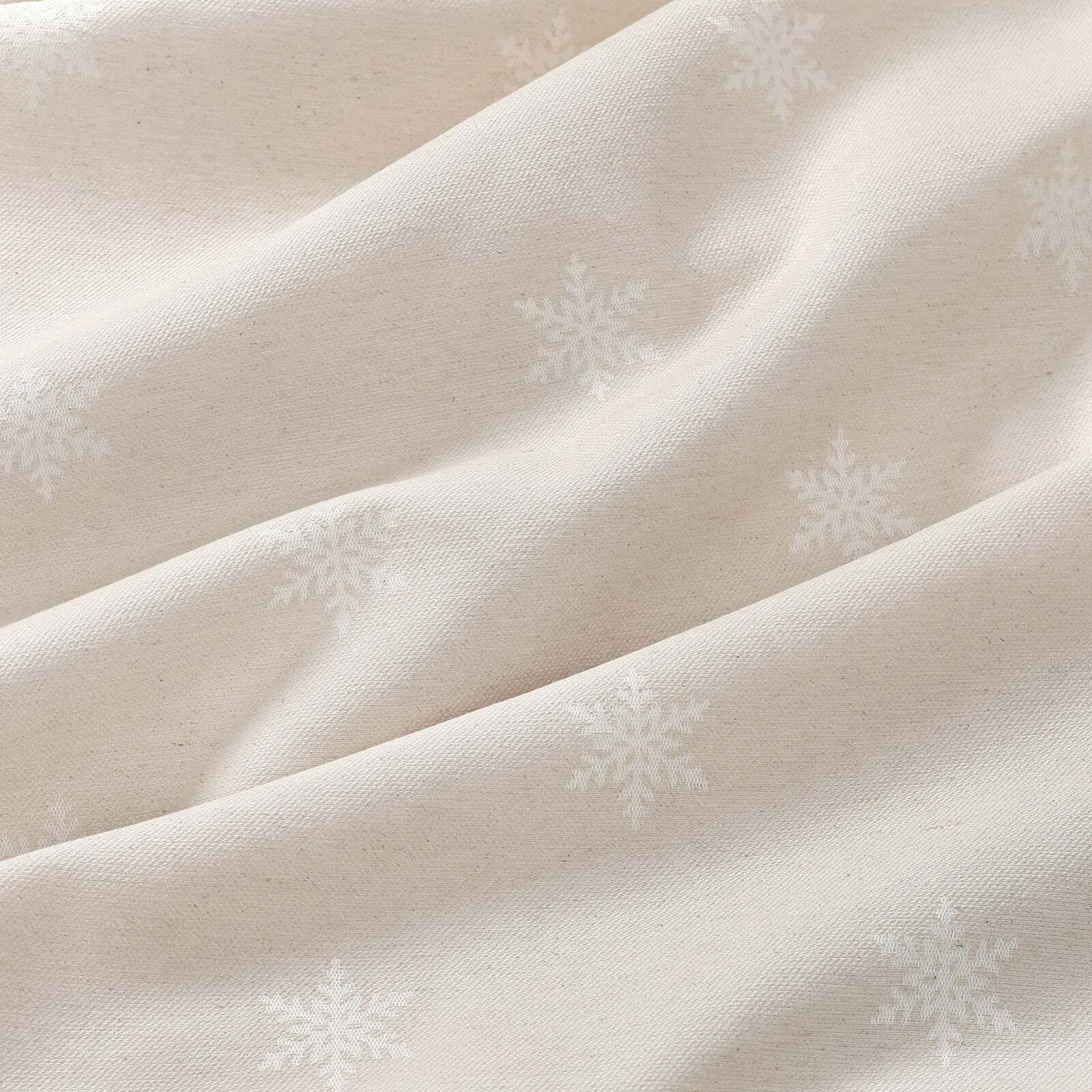 Weihnachtsstoff Natura - Schneeflocken auf natürlichem