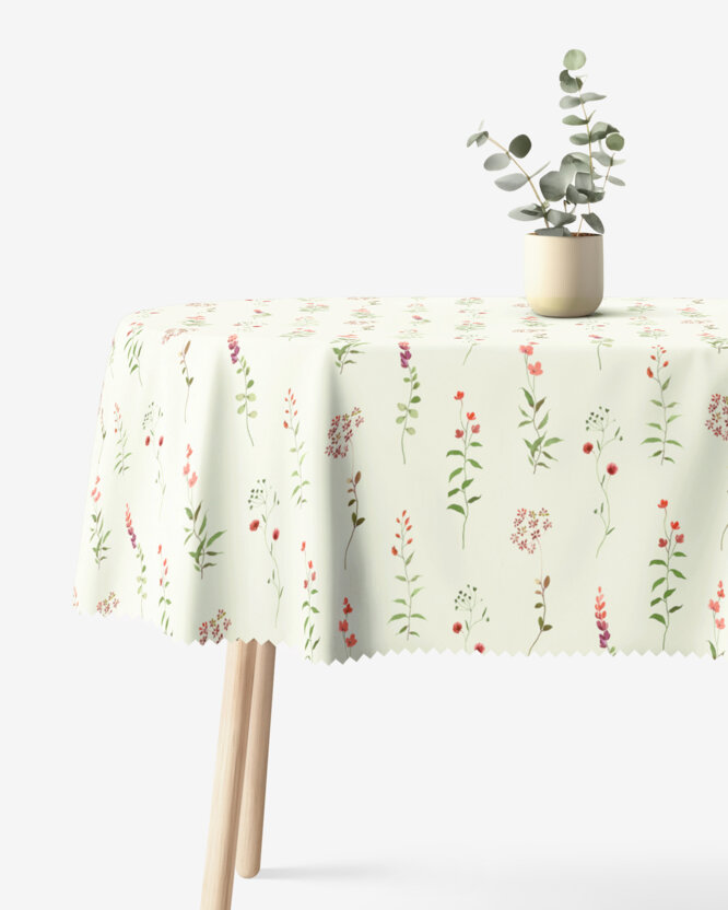 Ovale Tischdecke Teflon - Feldblumen