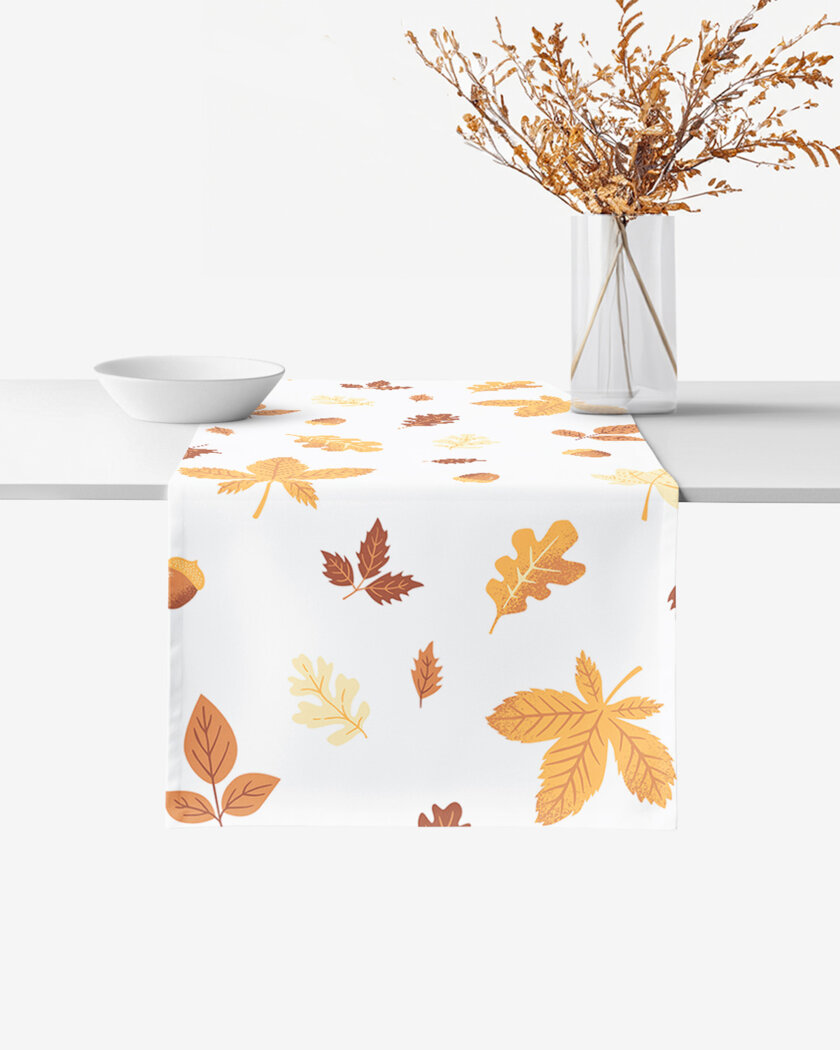 Tischläufer aus 100% Baumwolle - Herbstblätter