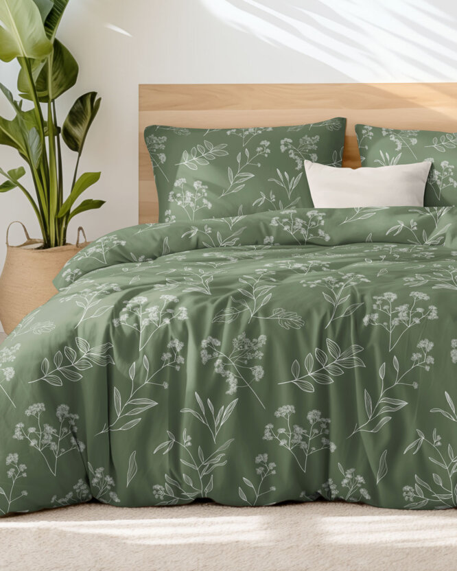 Bettwäsche aus Baumwolle - Kräuterblätter