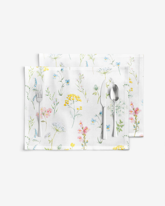 Tischset 100% Baumwolle Deluxe - blühender Frühling - 2 Stück