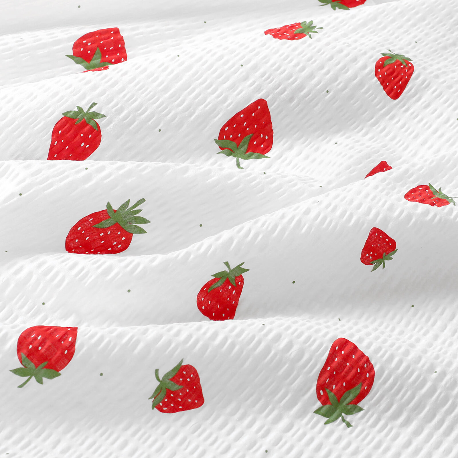 Seersucker Bettwäsche - Erdbeeren