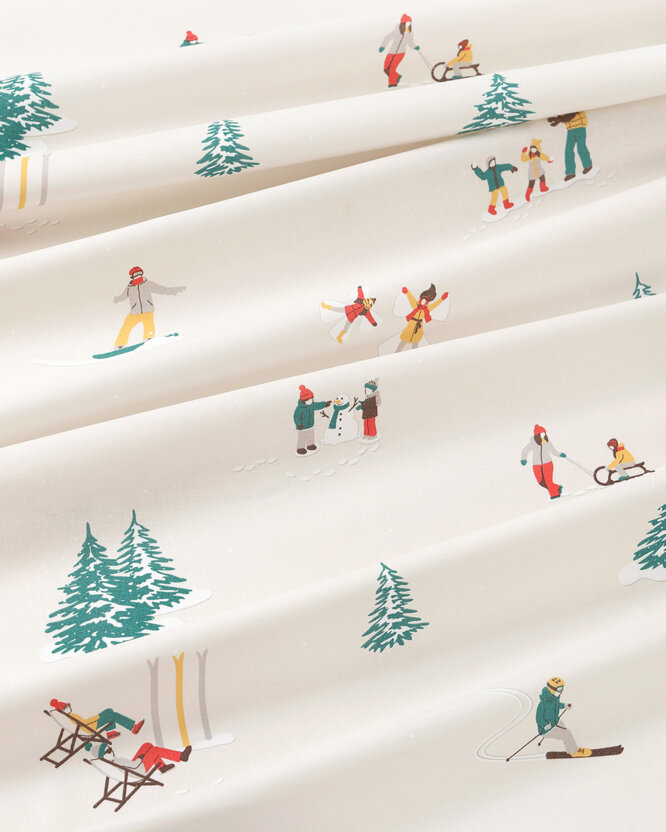 Weihnachtlicher Baumwollstoff - Winterfreuden