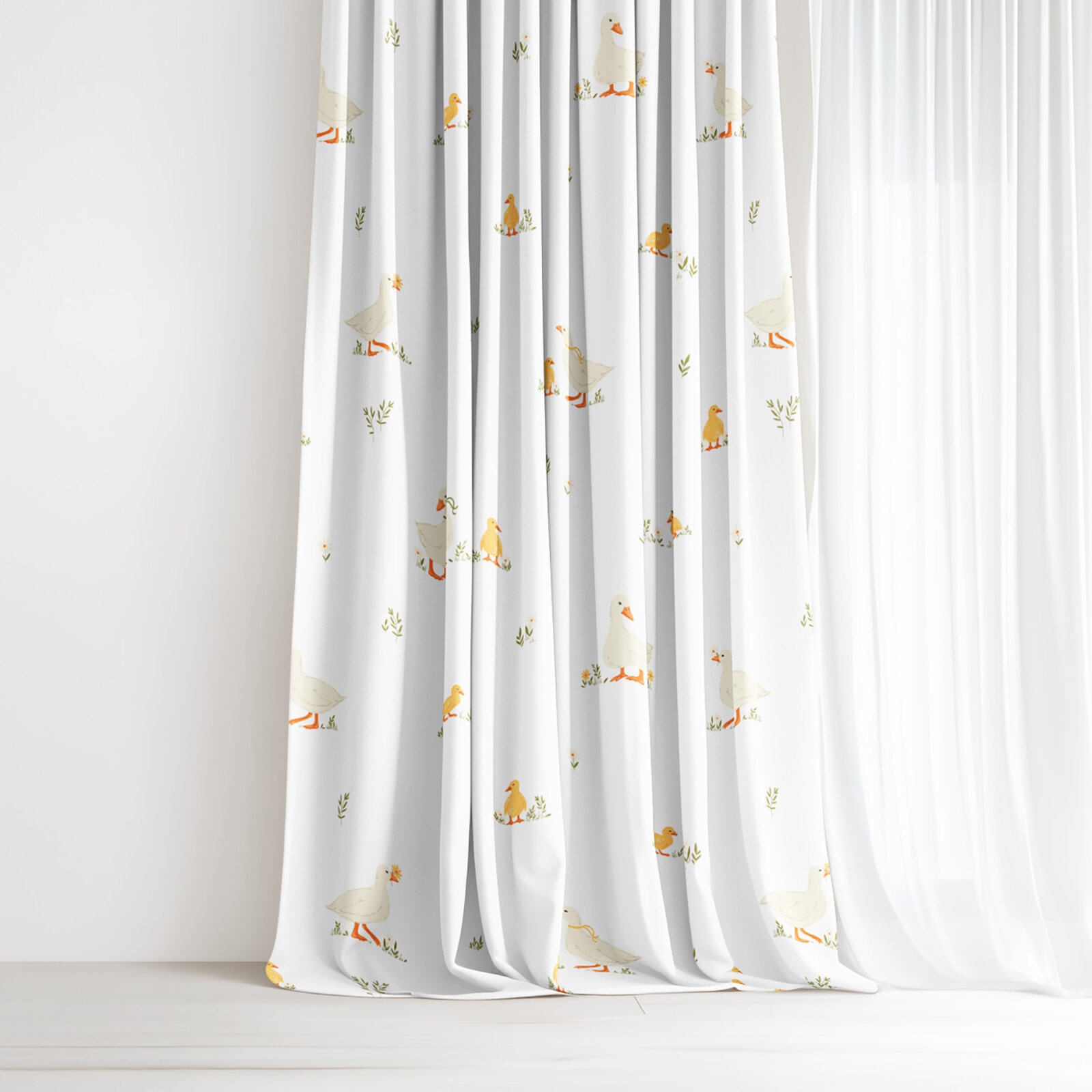 Ostern Vorhang aus Baumwolle - Enten