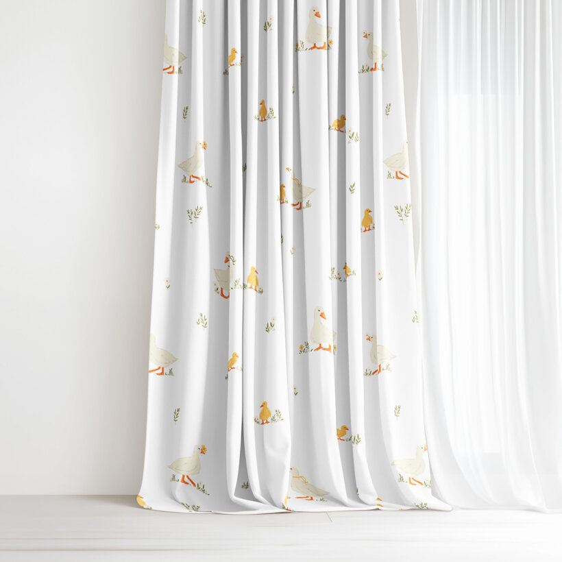 Ostern Vorhang aus Baumwolle - Enten