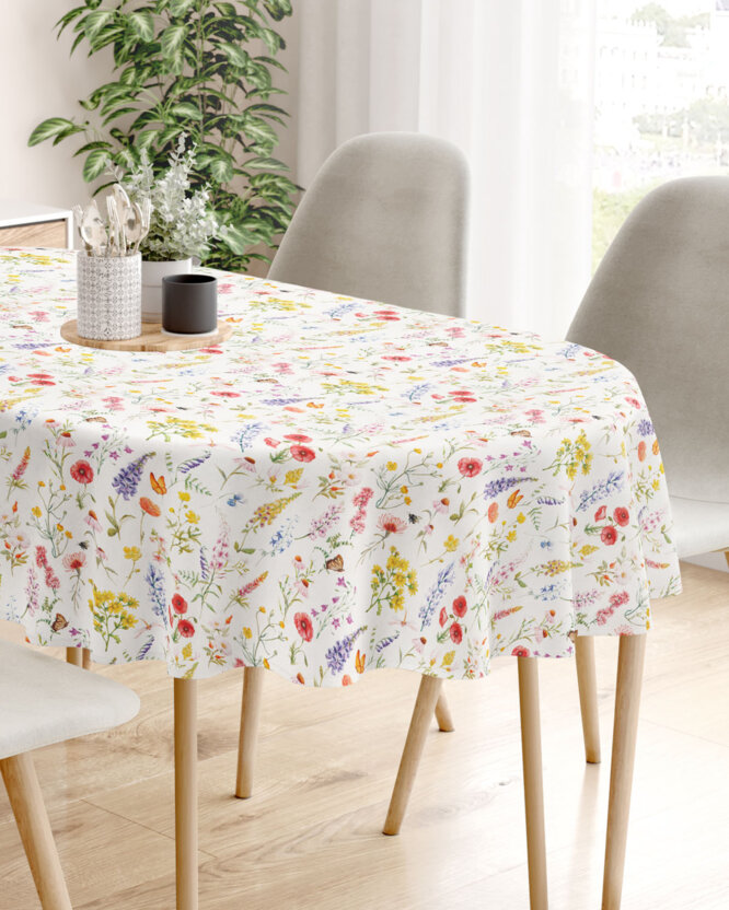Ovale Tischdecke Valencia - Blühende Wiese