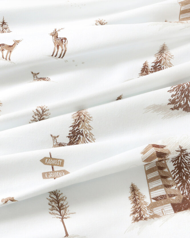 Weihnachtlicher Flanellstoff - Berge