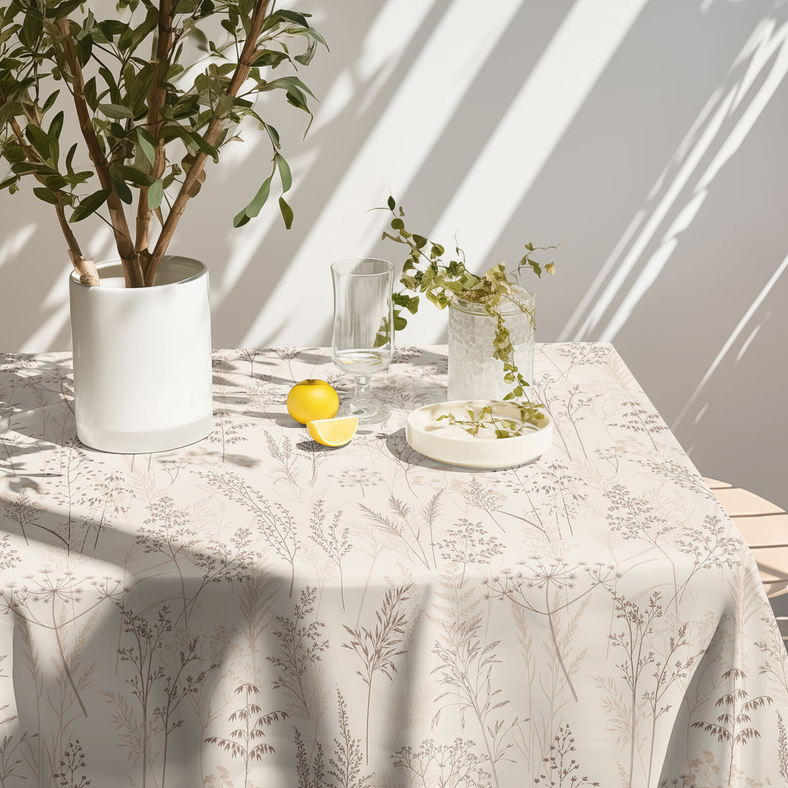 Eckige Tischdecke 100% Baumwolle - Altweibersommer