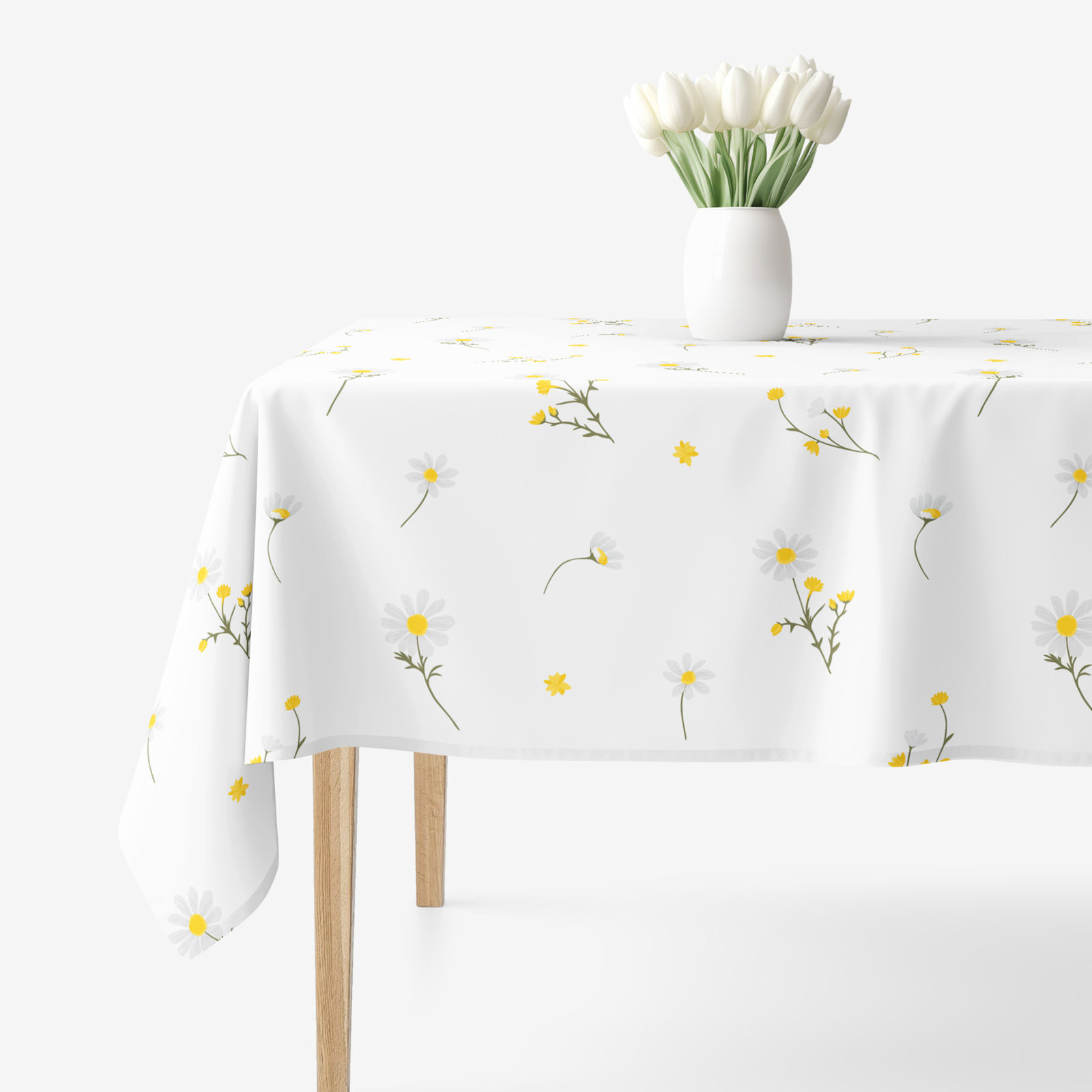 Eckige Tischdecke 100% Baumwolle - Kamille