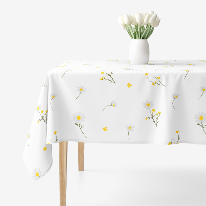 Eckige Tischdecke 100% Baumwolle - Kamille