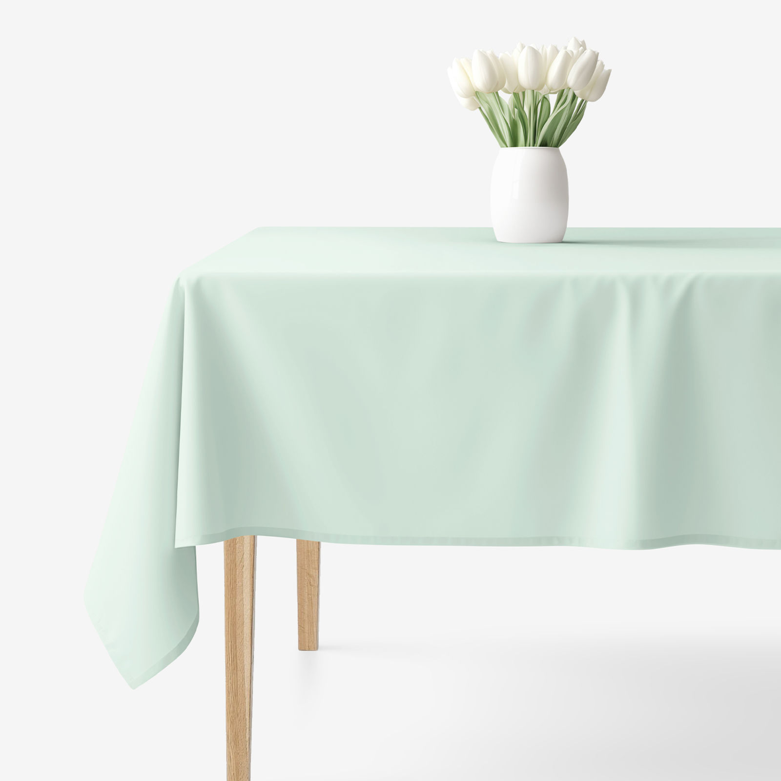 Eckige Tischdecke 100% Baumwolle - hellmint