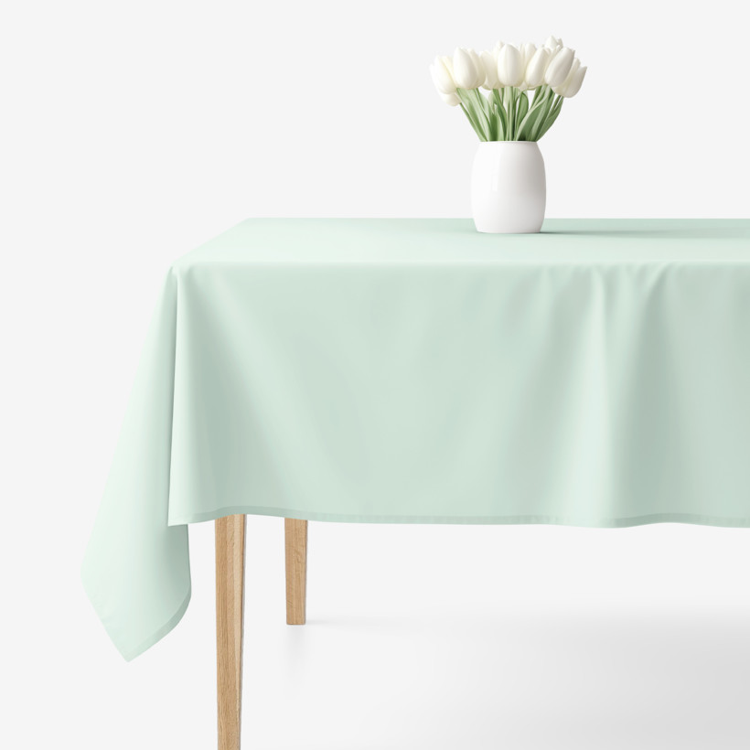 Eckige Tischdecke 100% Baumwolle - hellmint