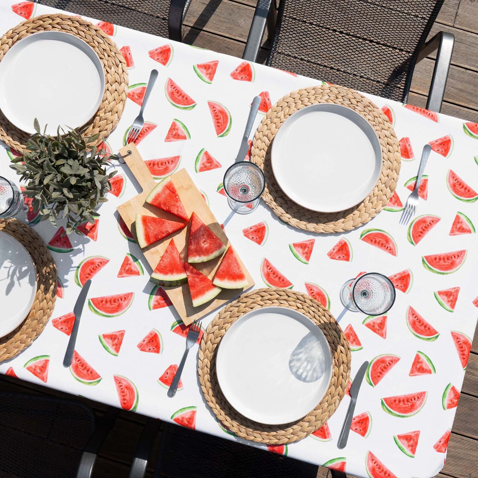 Eckige Tischdecke Teflon - Melone