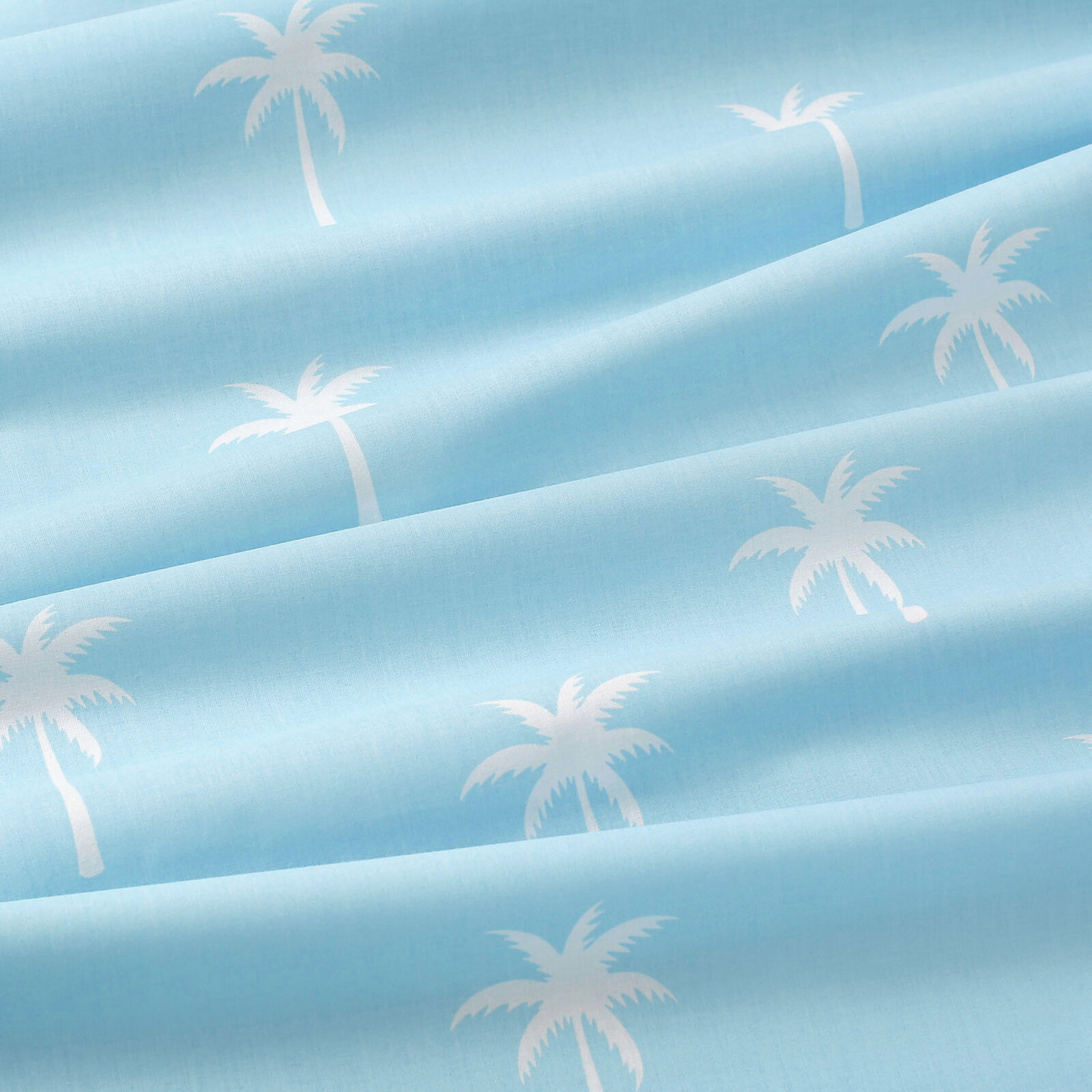 Bettwäsche aus Baumwolle - Palmen auf Pastellblau