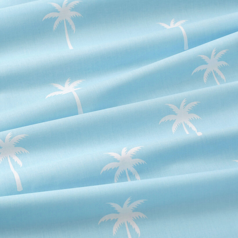 Bettwäsche aus Baumwolle - Palmen auf Pastellblau