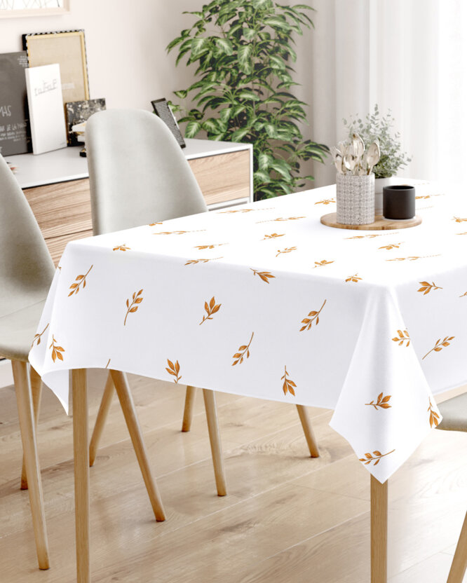 Eckige Tischdecke 100% Baumwolle - Braune Herbstblätter