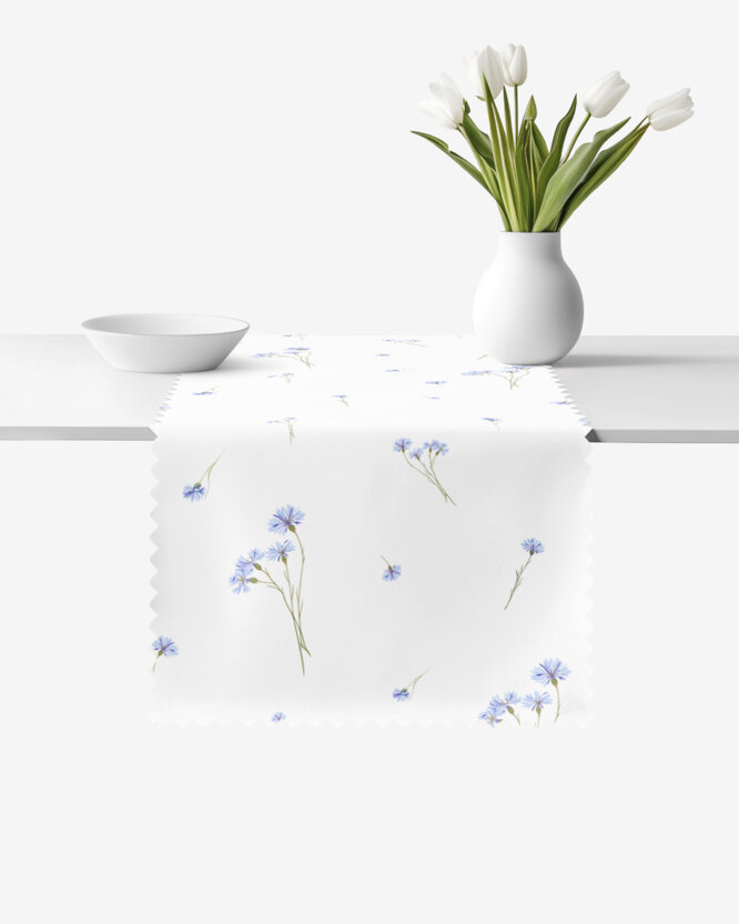 Teflon-Tischläufer - Blaue Kornblumen