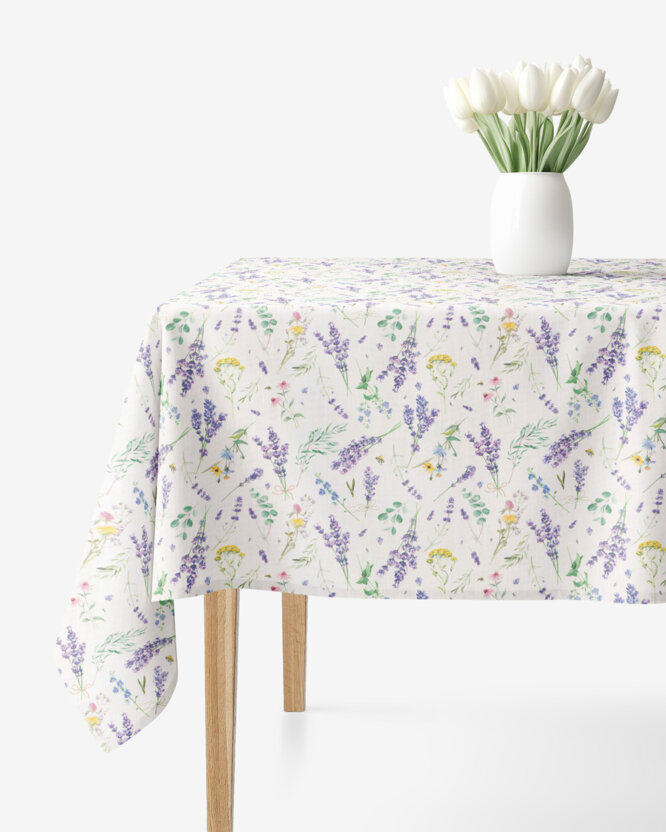 Eckige Tischdecke Valencia - Lavendelgarten