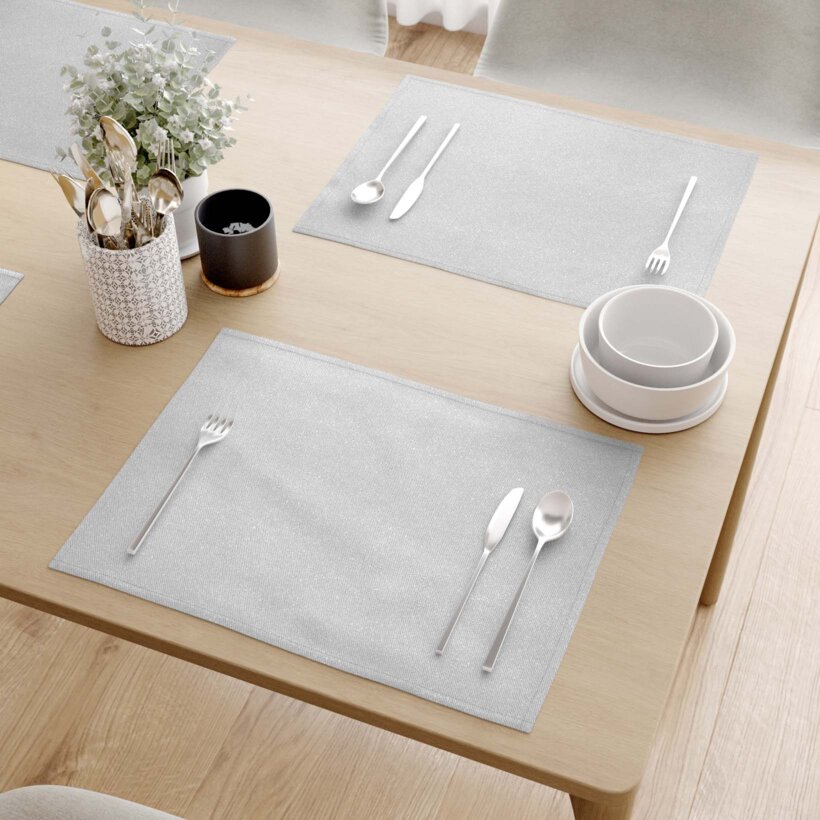 Exklusives Weihnachtstischset - silberfarben mit Glitzereffekt - Set 2 Stücke
