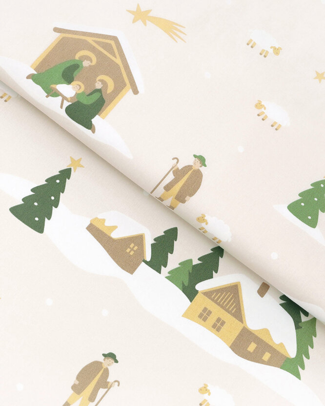 Weihnachtlicher Baumwollstoff - Weihnachtslieder