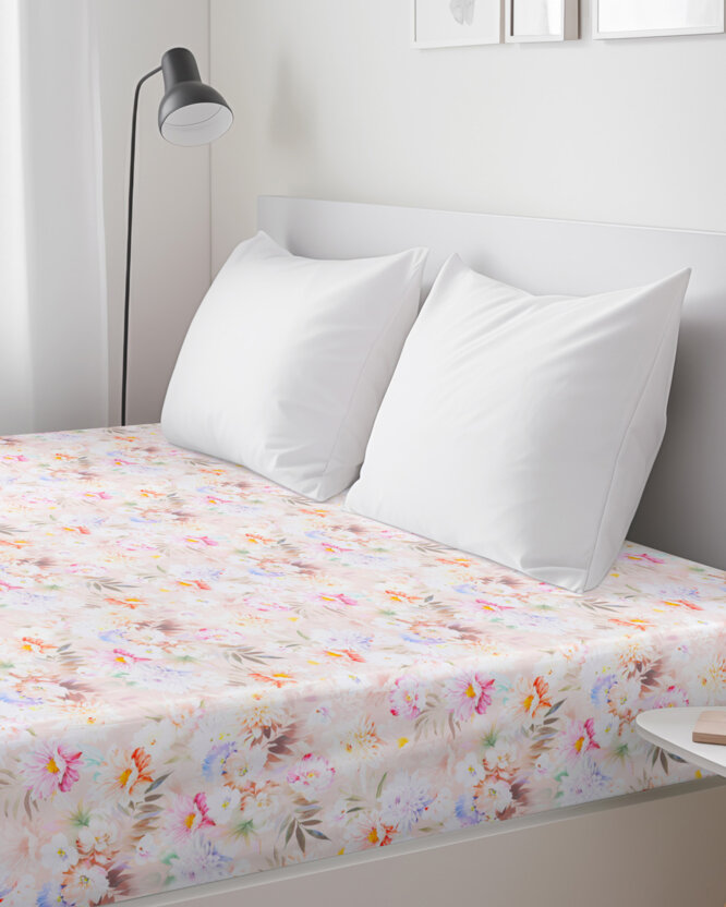 Spannbettlaken aus Baumwolle Deluxe - wilde Blumen