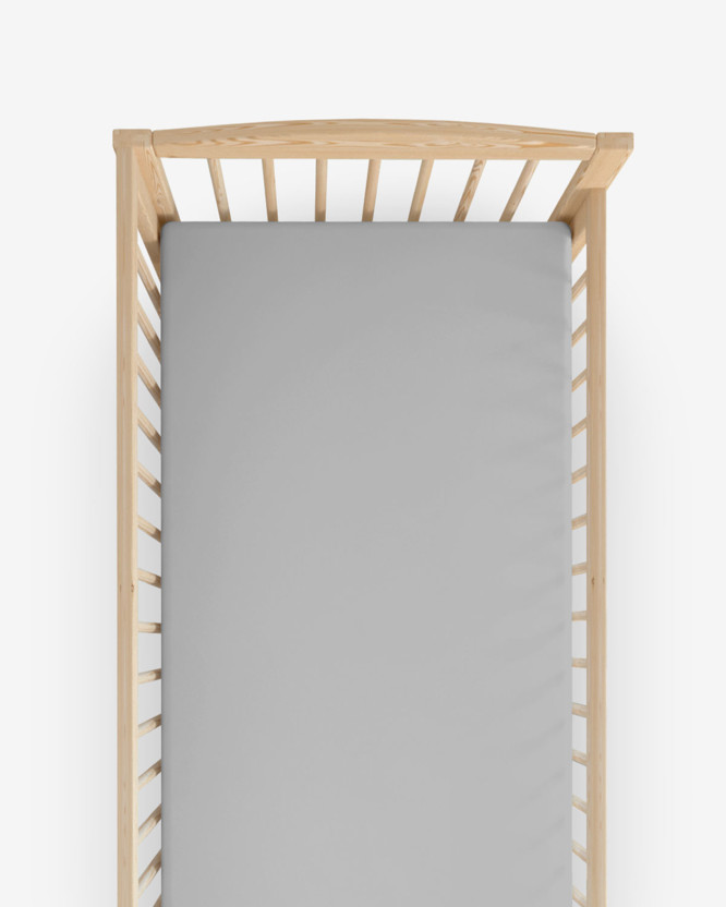 Spannbetttuch aus Baumwolle für Babybetten - grau