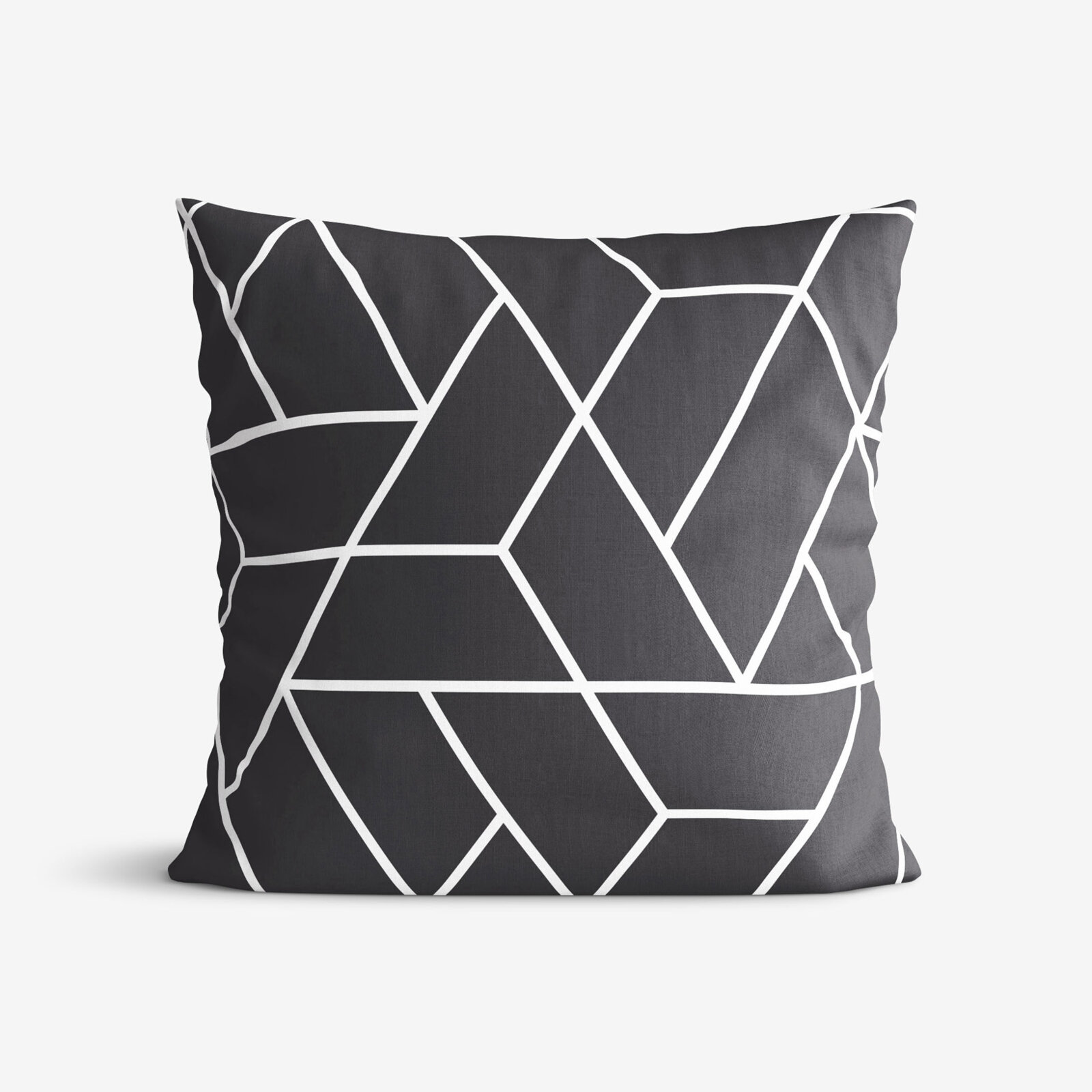 Kissenbezug aus Baumwolle - Mosaik auf Dunkelgrau