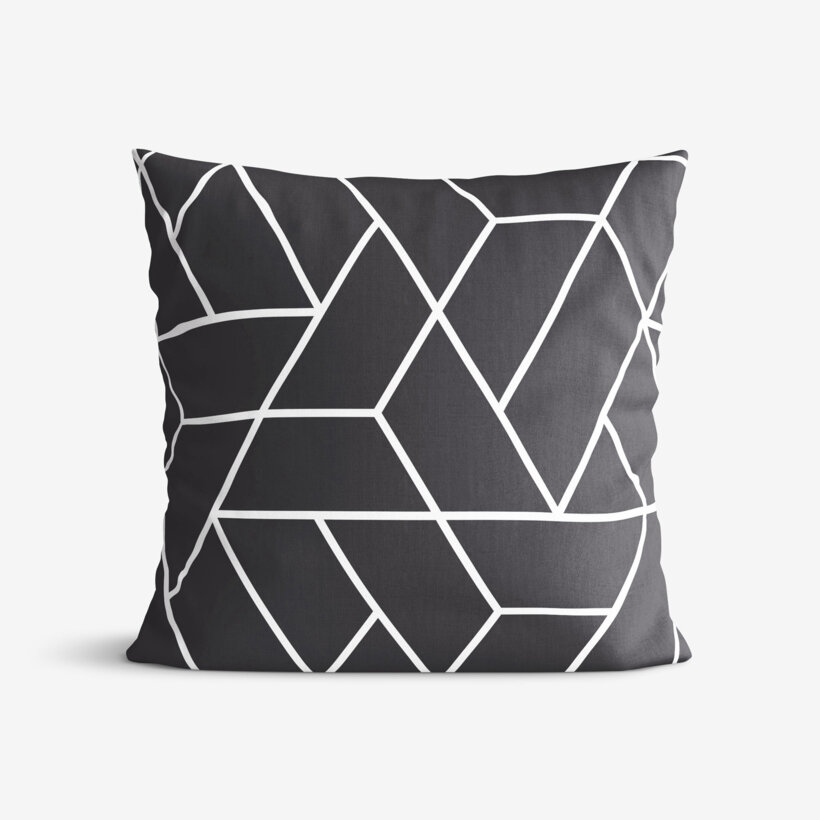 Kissenbezug aus Baumwolle - Mosaik auf Dunkelgrau