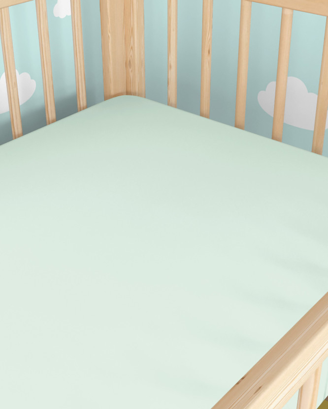 Spannbetttuch aus Baumwolle für Babybetten - hellmint