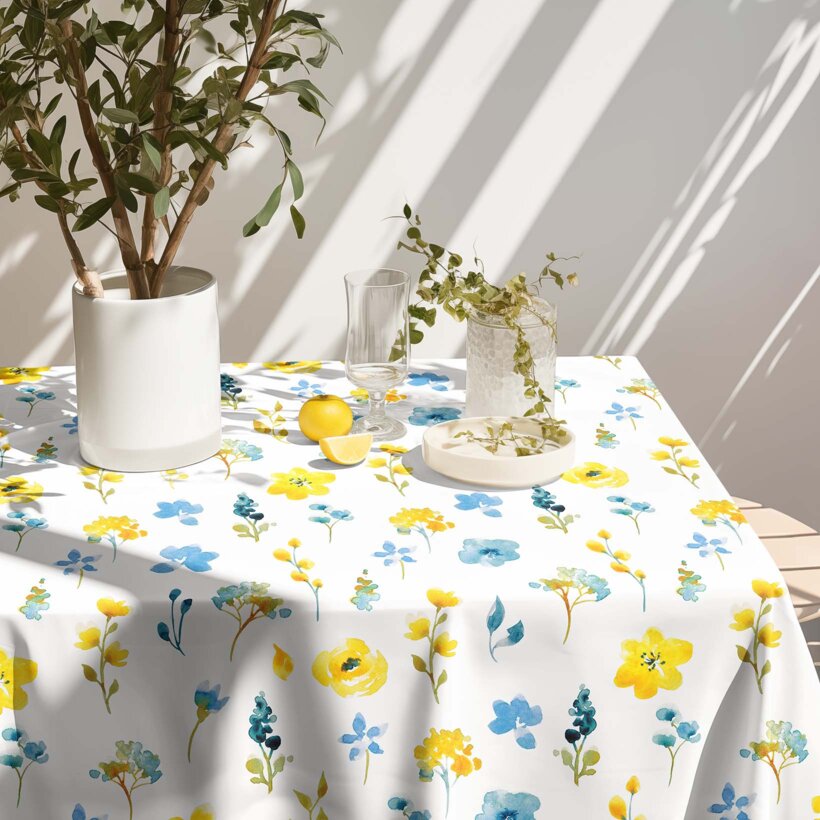 Eckige Tischdecke Teflon - frische Wiese