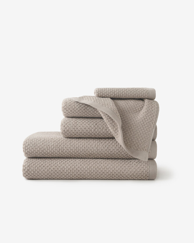Frottee-Handtuch / Badetuch aus Baumwolle Micro Pure - Graubraun