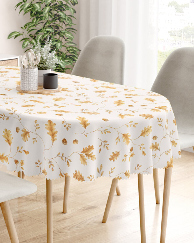 Ovale Tischdecke Teflon - Eichenblätter