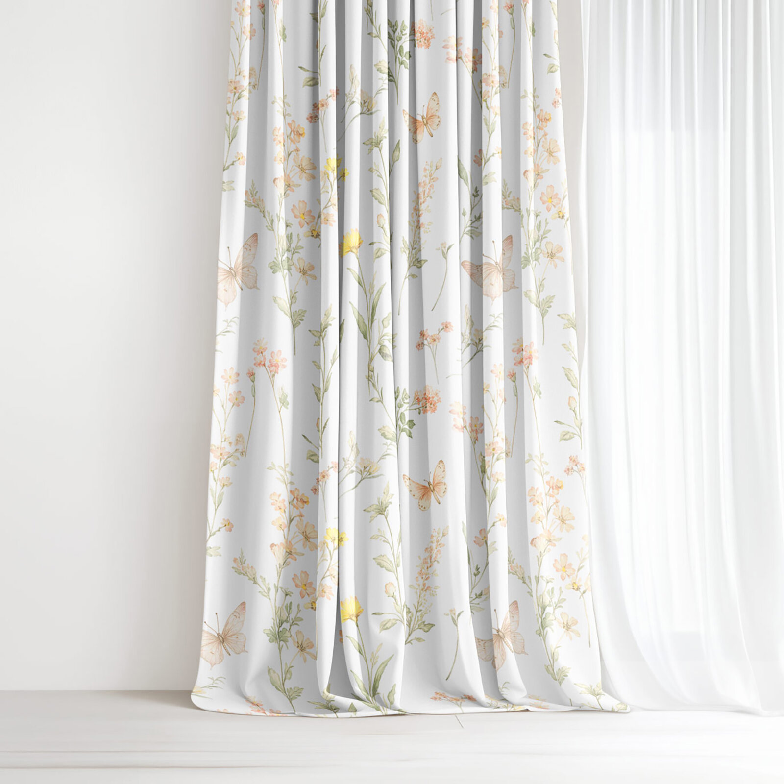Dekorativer Vorhang – Schmetterlingsgarten