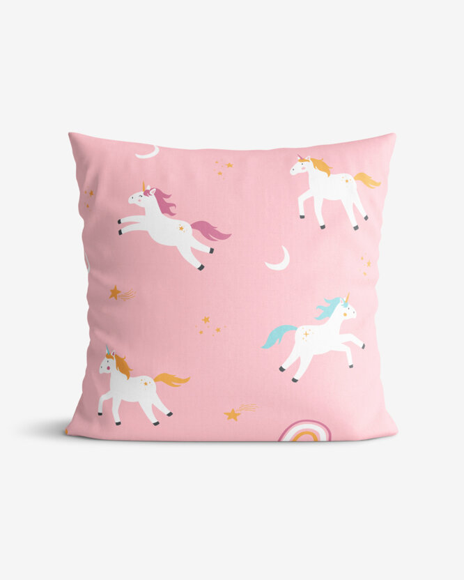 Kinder-Kissenbezug aus Baumwolle - Lustige Einhörner