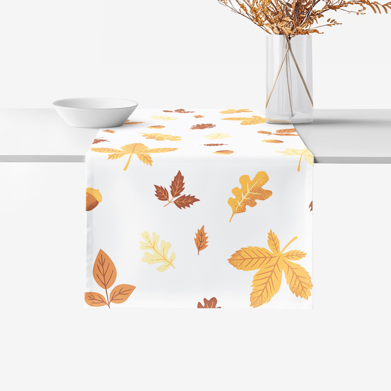 Tischläufer aus 100% Baumwolle - Herbstblätter