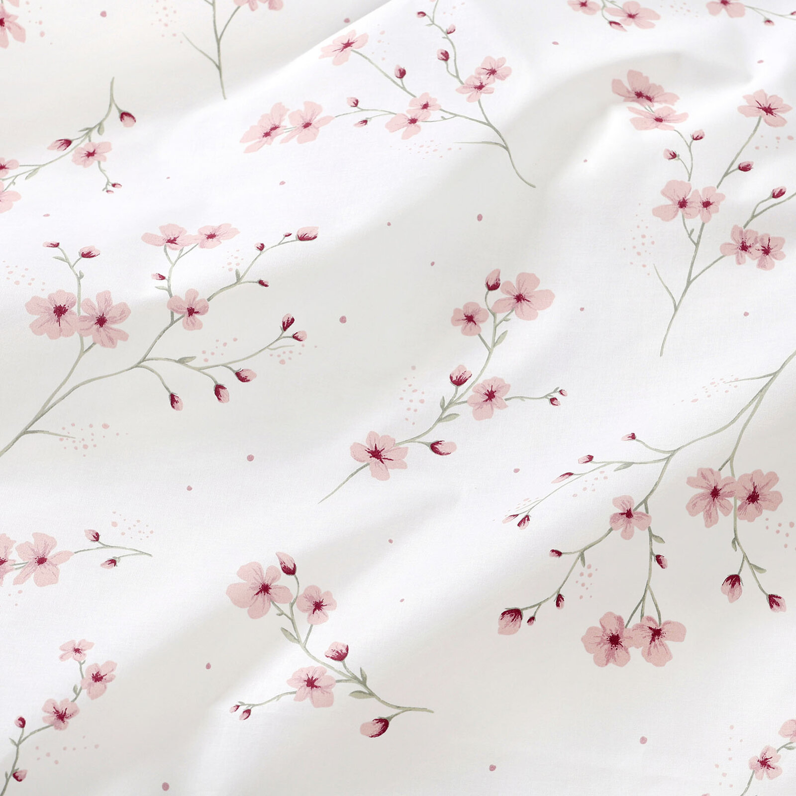 Bettwäsche aus Baumwolle Duo - Blühende Sakura-Kirschbäume mit Puderrosa