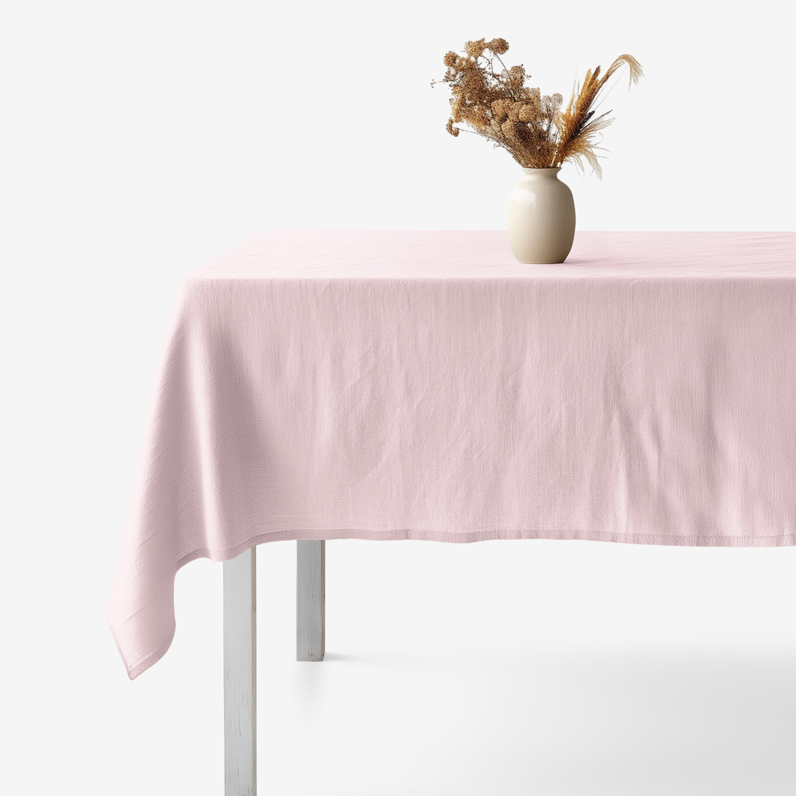 Quadratische Tischdecke aus Leinenmischung - puderrosa