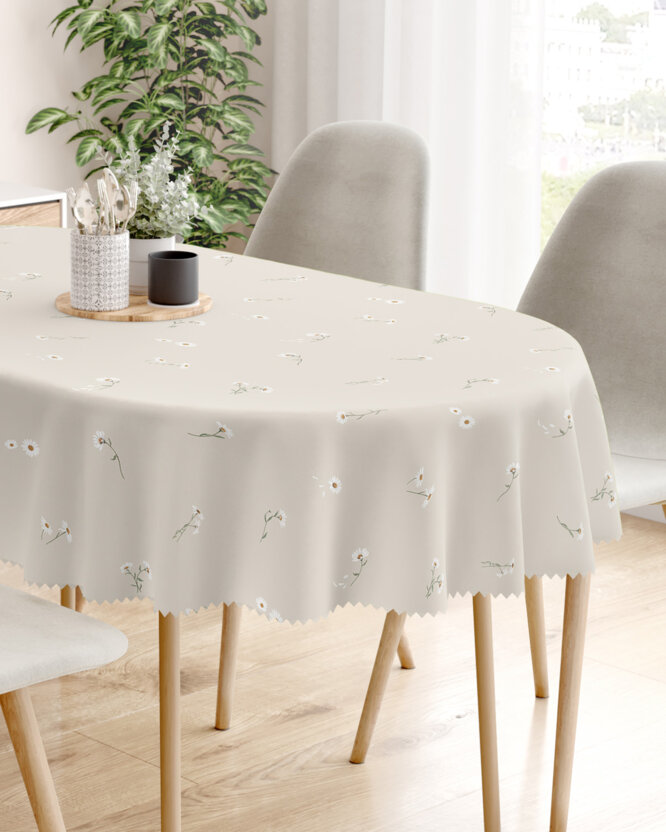 Ovale Tischdecke Teflon - Gänseblümchen
