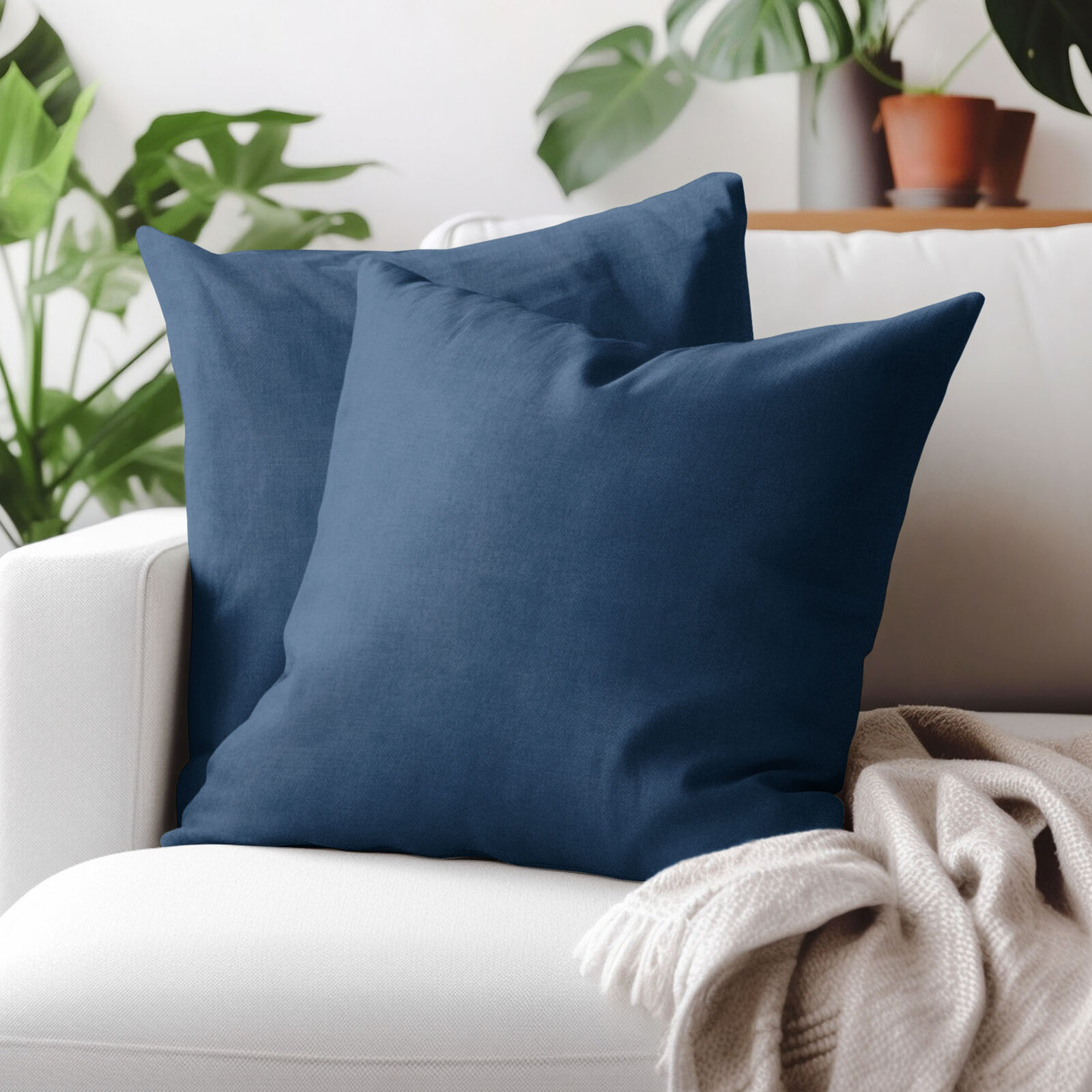 Dekorativer Kissenbezug Marbella - marineblau