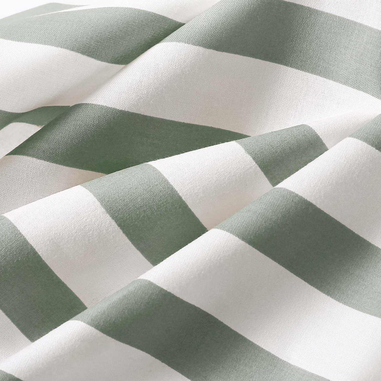 Kissenbezug aus Baumwolle - salbeigrüne Streifen