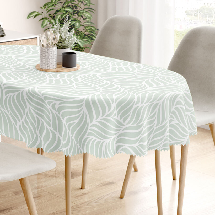 Ovale Tischdecke Teflon - Salbeilinien