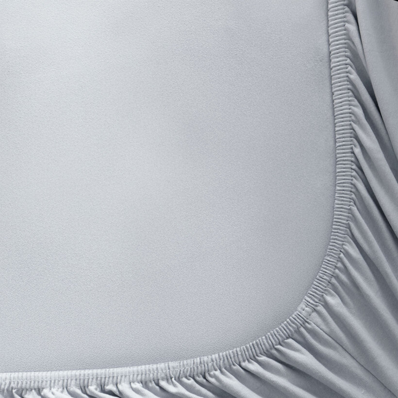Bettlaken Jersey mit Gummiband - grau
