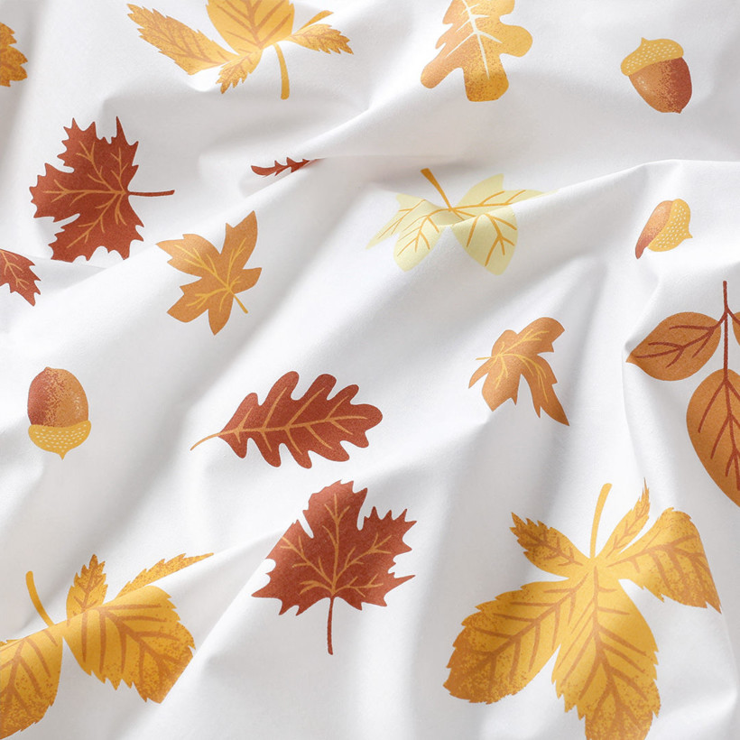 Ovale Tischdecke aus 100% Baumwolle - Herbstblätter