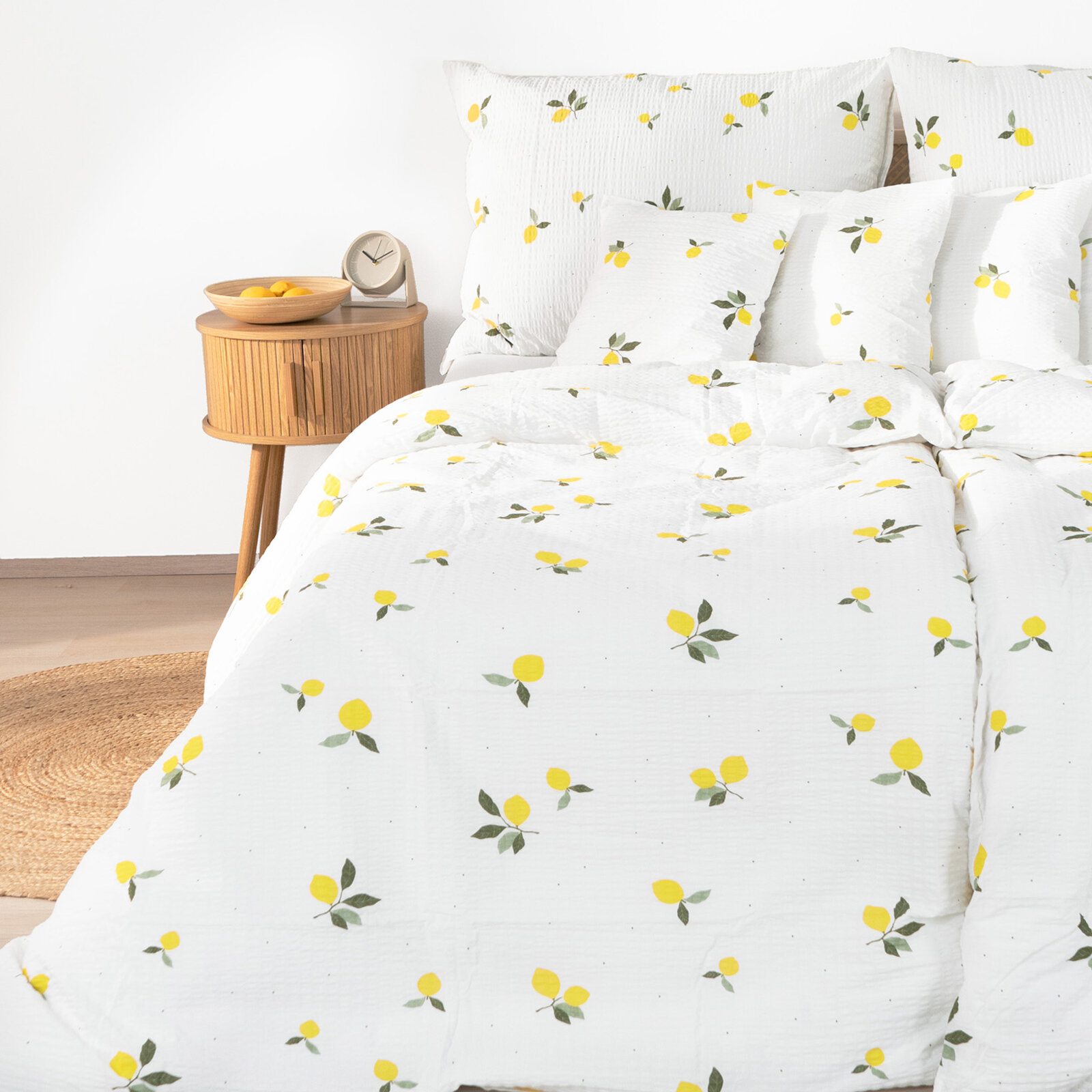 Seersucker Bettwäsche - Zitrone