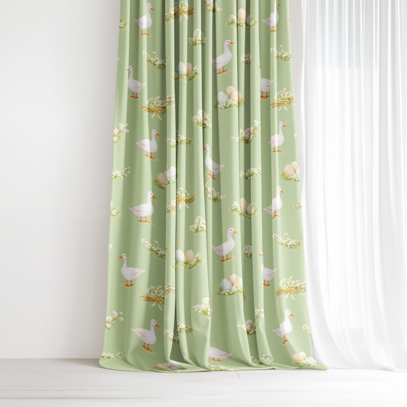 Ostern Dekorativer Vorhang – Gänse und Ostereier