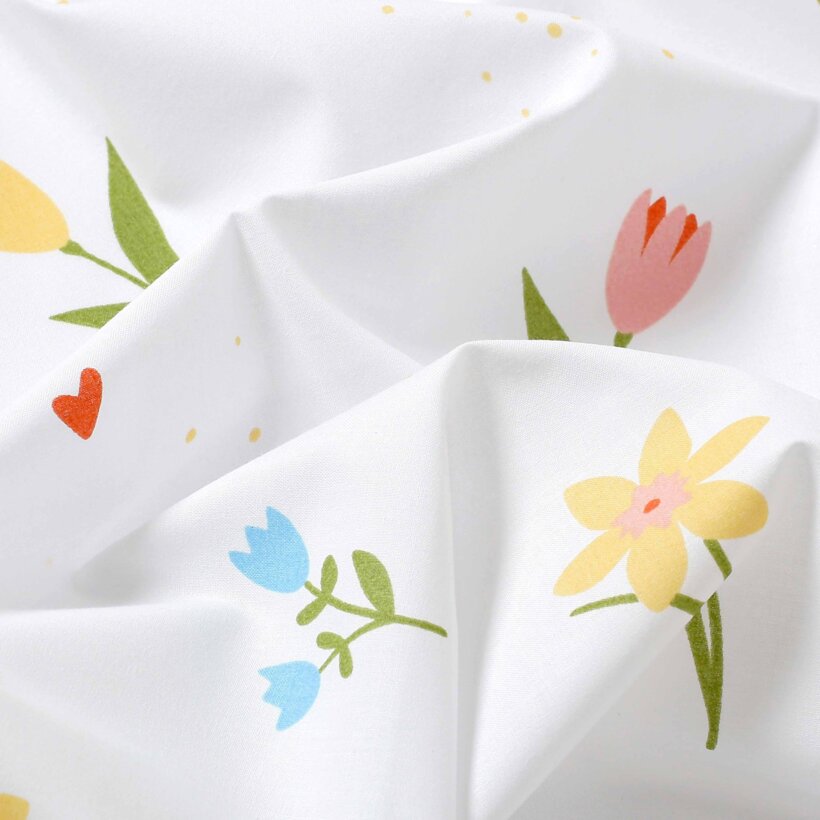 Eckige Tischdecke 100% Baumwolle - blühender Garten