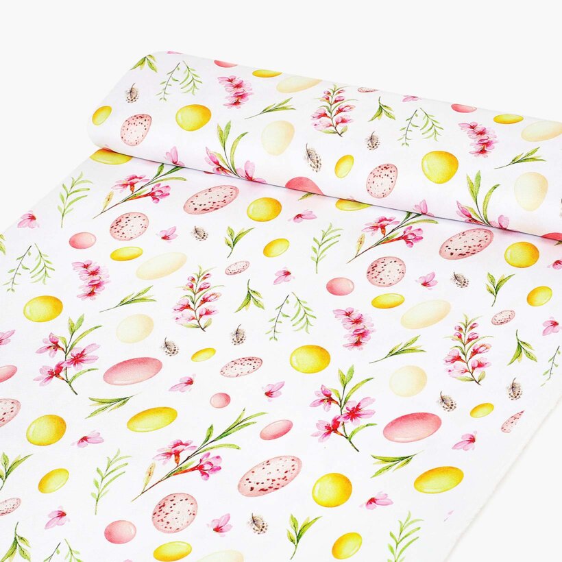 Ostern Teflon-Stoff für Tischdecken - Ostereier mit Blumen