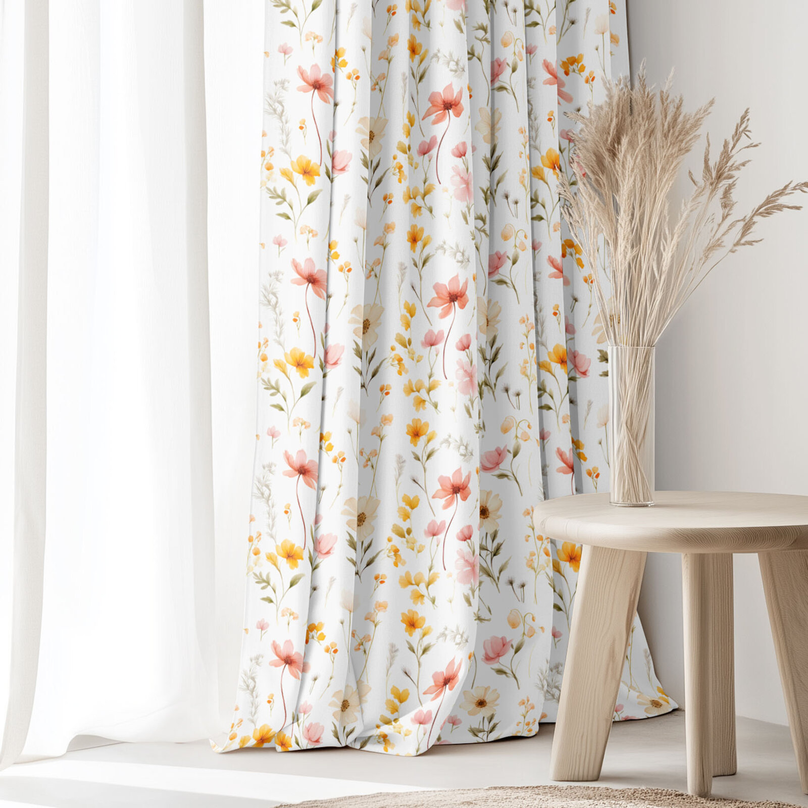 Dekorativer Vorhang – Blumen Paradies