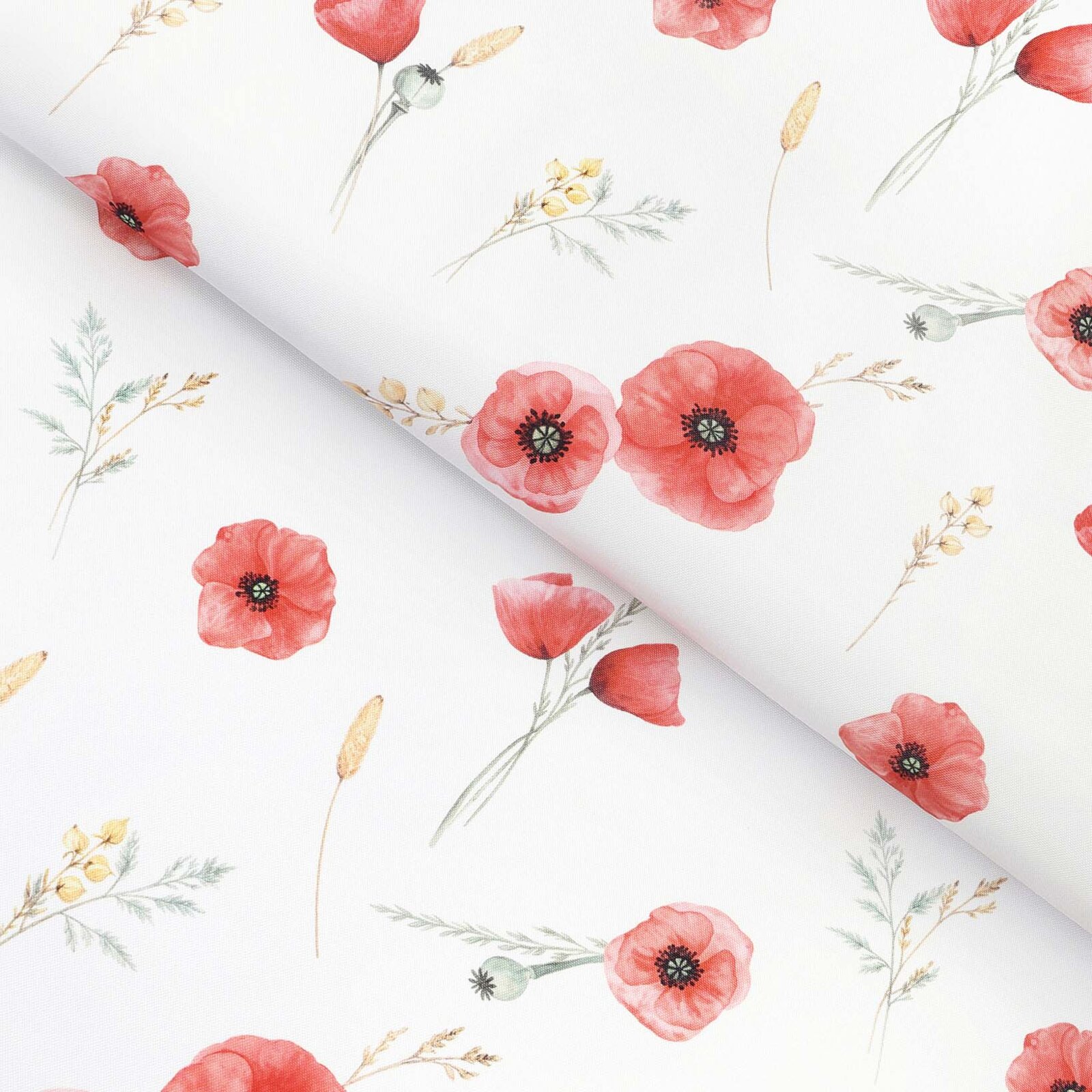 Teflonstoff für Tischdecken - Mohnblumen